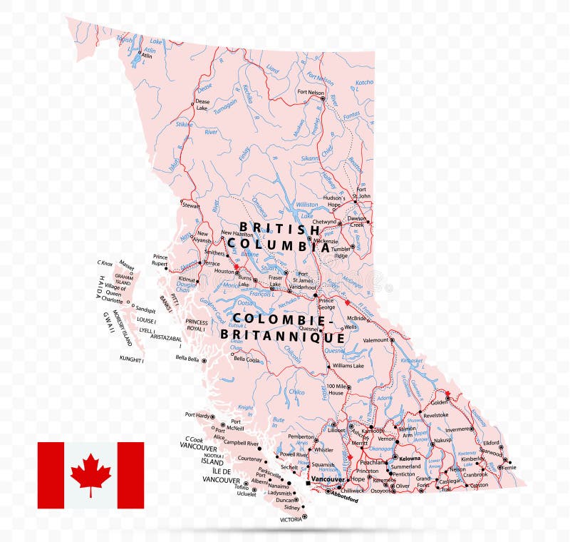 British Columbia County Map Stock Illustrations – 87 British Columbia ...