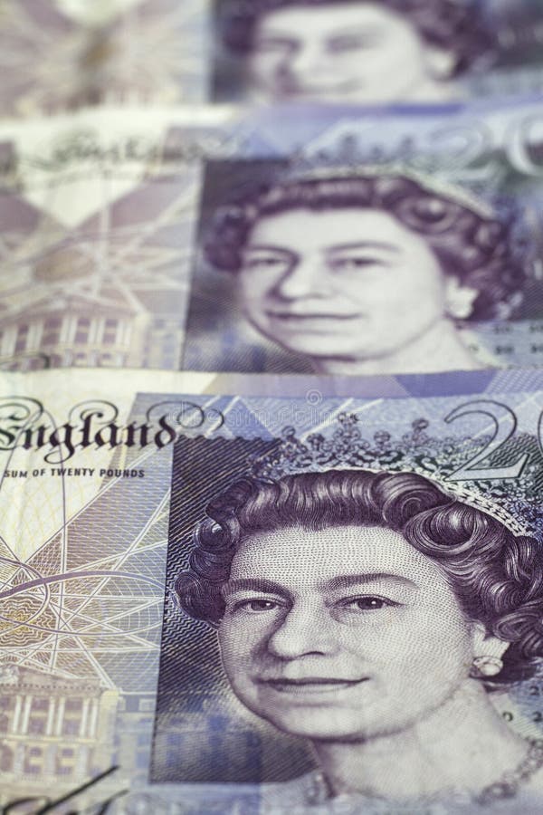 British currency. Close up of British 20 Pound bank notes. stock photos British currency. Close up of British 20 Pound bank notes. stock photos