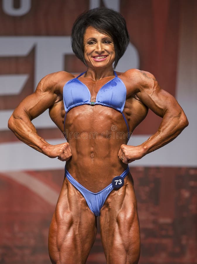 British female bodybuilder Wendy McCready displays an impressive lat spread and sinewy thighs earning her 3rd place in the pro women`s bodybuilding contest ï»¿of the 2017 IFBB Toronto Pro Supershow held at the Metro Toronto Convention Centre on May 27, 2017. British female bodybuilder Wendy McCready displays an impressive lat spread and sinewy thighs earning her 3rd place in the pro women`s bodybuilding contest ï»¿of the 2017 IFBB Toronto Pro Supershow held at the Metro Toronto Convention Centre on May 27, 2017.