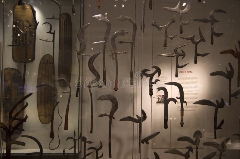 British Museum Afrykańskie antyczne bronie zdjęcia stock