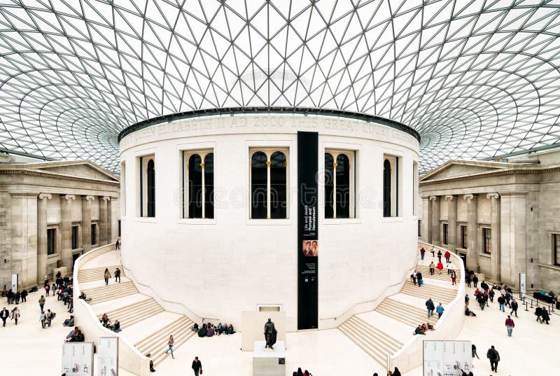 Londra Interno Del British Museum Del Corridoio Principale Con Locali