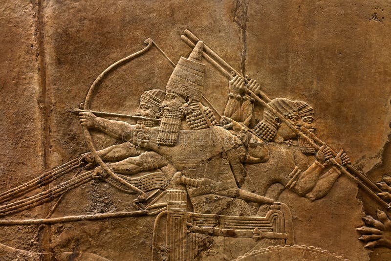 British Museum lwa polowania ulga obraz stock