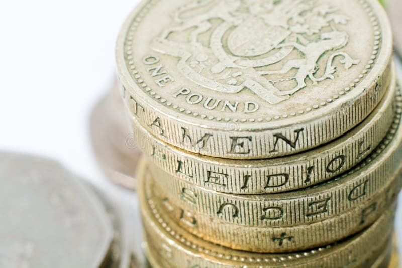 British Pound Coins Close Up