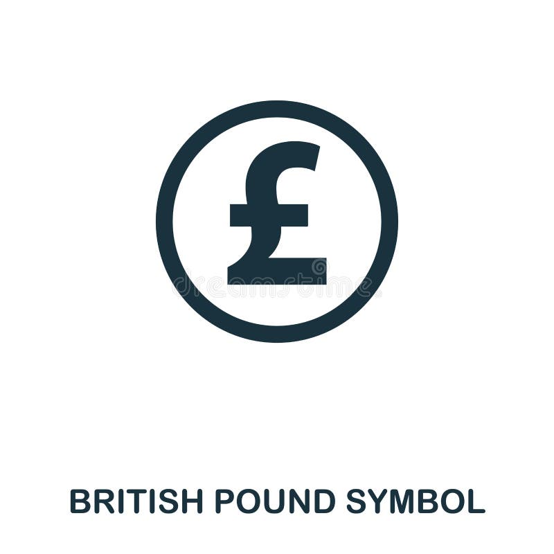 British Pound Symbol icon. Mobile app, printing, web site icon. Simple element sing. Monochrome British Pound Symbol icon illustration