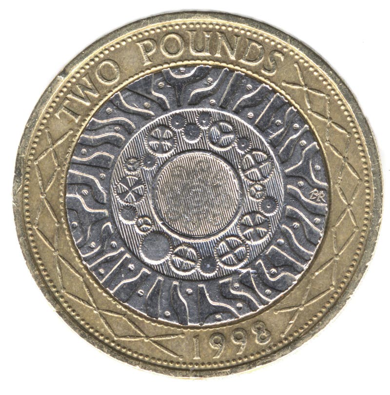 British Two Pound Coin (Back) Stock Image - Image of metal ...