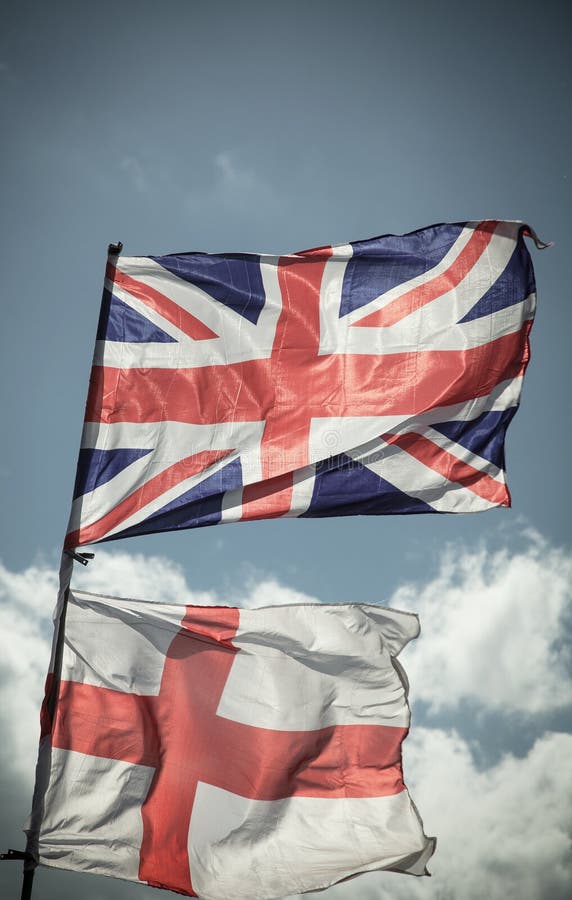 Closeup of Union Jack flag. UK Flag. British Union Jack flag blowing in the wind.