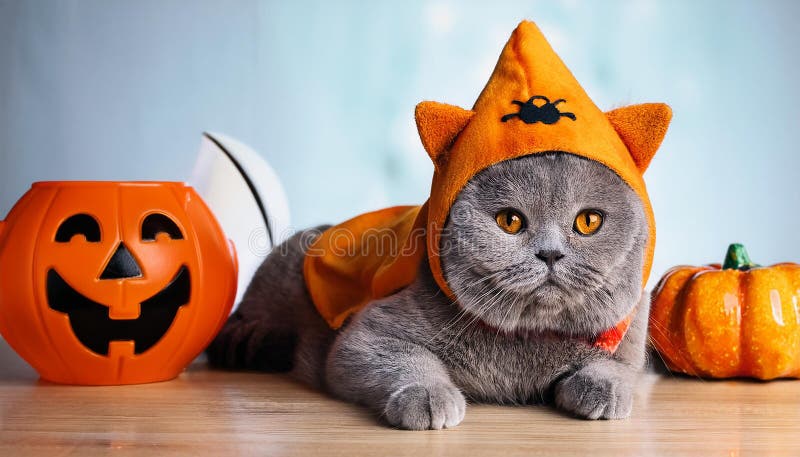 Britisk shorthair-katt med en rolig kostym. royaltyfri illustrationer