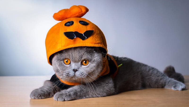 Britisk shorthair-katt med en rolig kostym. stock illustrationer