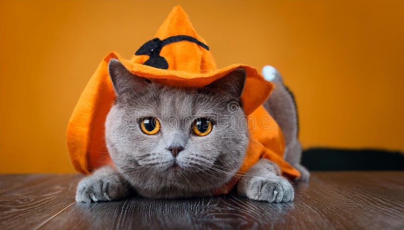 Britisk shorthair-katt med en rolig kostym. royaltyfri illustrationer