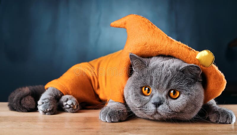 Britisk shorthair-katt med en rolig kostym. vektor illustrationer