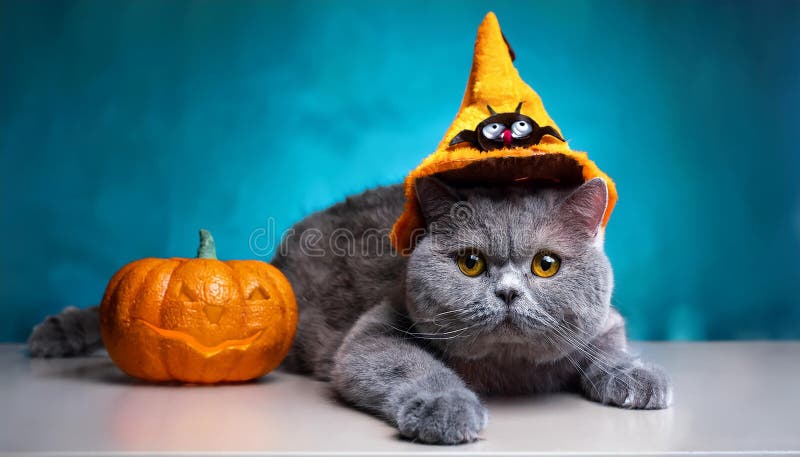 Britisk shorthair-katt med en rolig kostym. vektor illustrationer