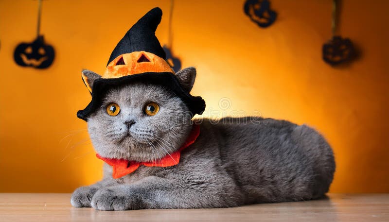 Britisk shorthair-katt med en rolig kostym. royaltyfri illustrationer