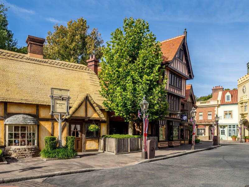 Brits Paviljoen, Wereldshowcase, Epcot stock foto Brits Paviljoen, Wereldshowcase, Epcot stock foto