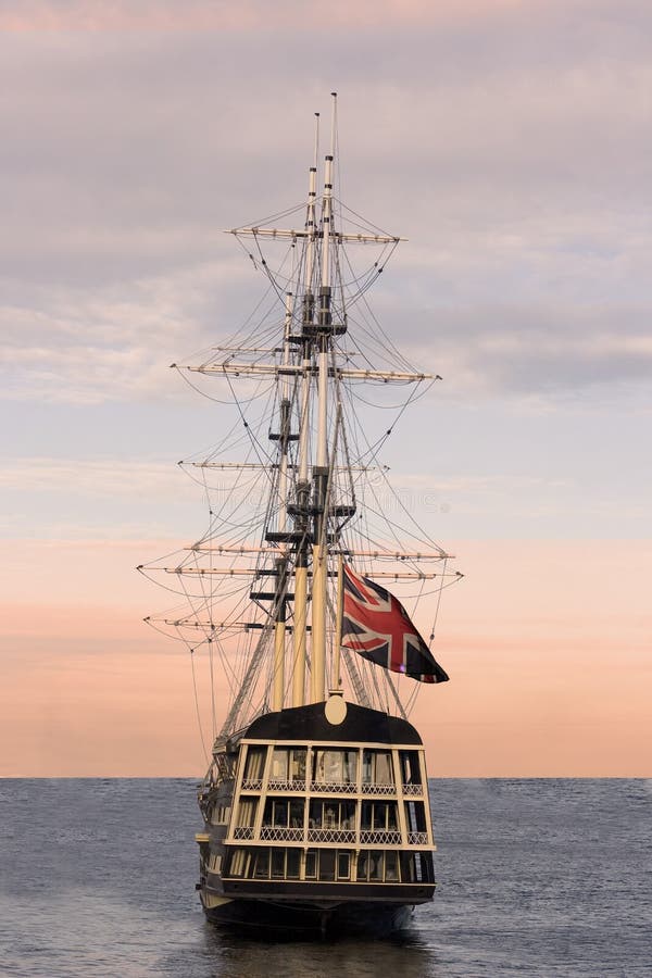 A british flag on sailing ship (UK union jack). A british flag on sailing ship (UK union jack)