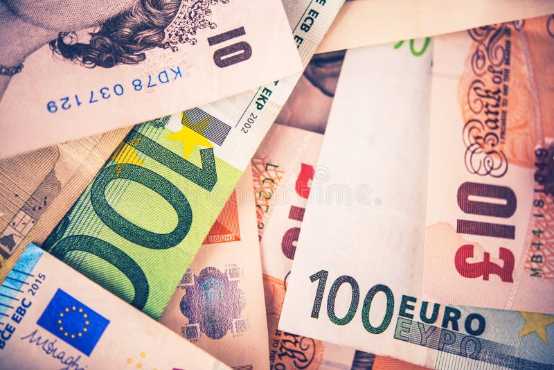 Brittiskt pund till eurobegreppet arkivbilder Brittiskt pund till eurobegreppet arkivbilder