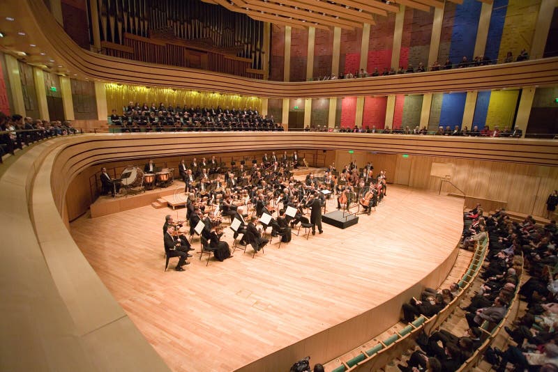 Members of the Brno Philharmonic Orchestra perform on stage at MUPA on March 9. Members of the Brno Philharmonic Orchestra perform on stage at MUPA on March 9
