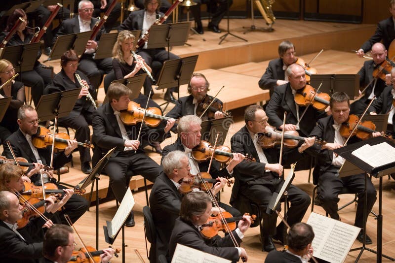 Members of the Brno Philharmonic Orchestra perform on stage at MUPA on March 9. Members of the Brno Philharmonic Orchestra perform on stage at MUPA on March 9