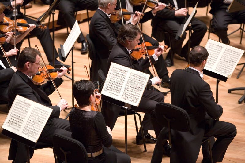 Members of the Brno Philharmonic Orchestra perform on stage at MUPA on March 9. Members of the Brno Philharmonic Orchestra perform on stage at MUPA on March 9