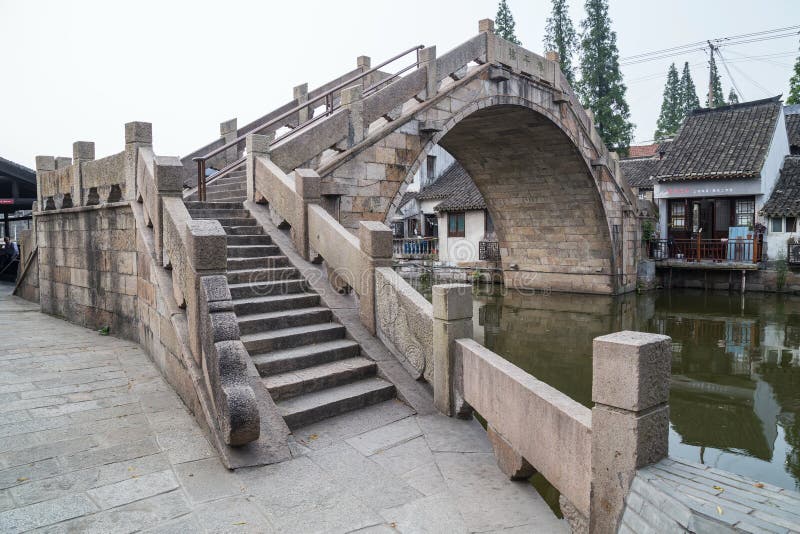 Bro i Fengjing Zhujiajiao forntida vattenstad arkivfoton Bro i Fengjing Zhujiajiao forntida vattenstad arkivfoton
