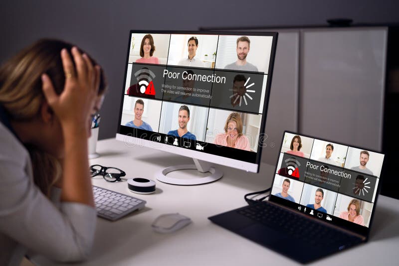 Broadband Connection Problems At Night. Bad Signal stock photo