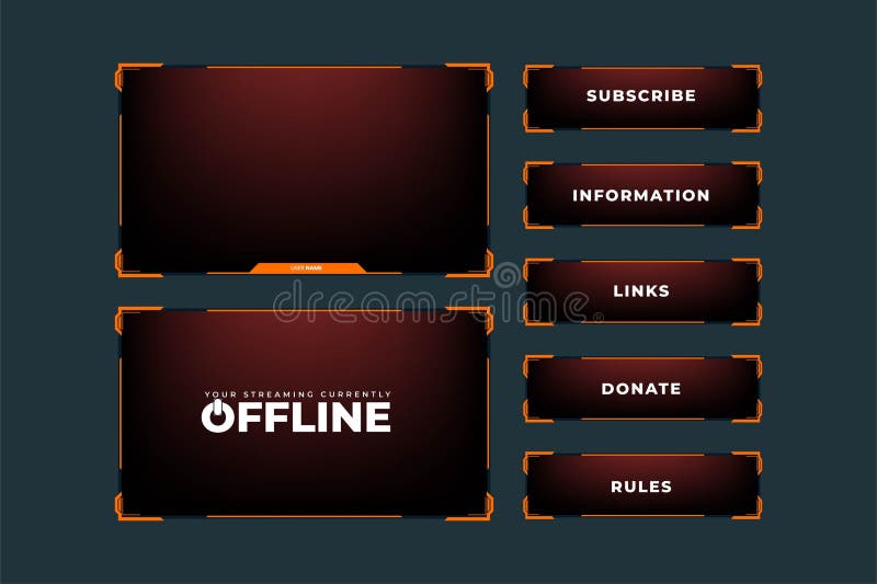 Gaming frame overlay for the live streamer. Digital style gamer overlay for  live streamers. Red color stylish live gaming overlay frame with black  shade. Live stream overlay for online gamers. 8878608 PNG