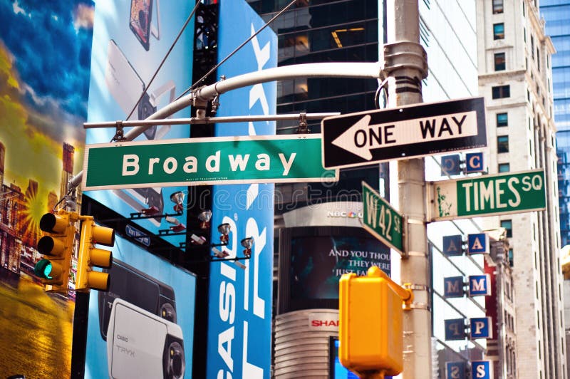 Broadway miasto nowy szyldowy uliczny York obrazy royalty free