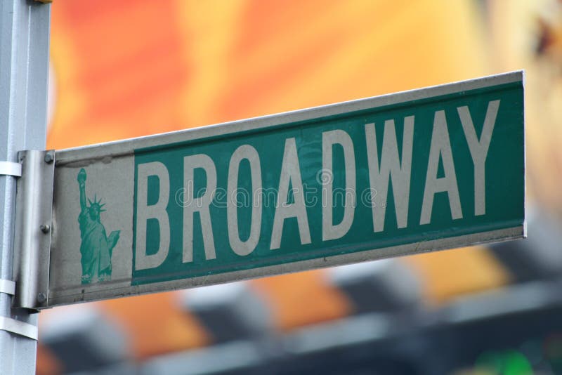 Broadway ny teckengata york arkivfoto