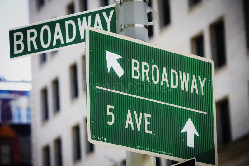 Broadway sign stock image. Image of downtown, clouds, center 3981585