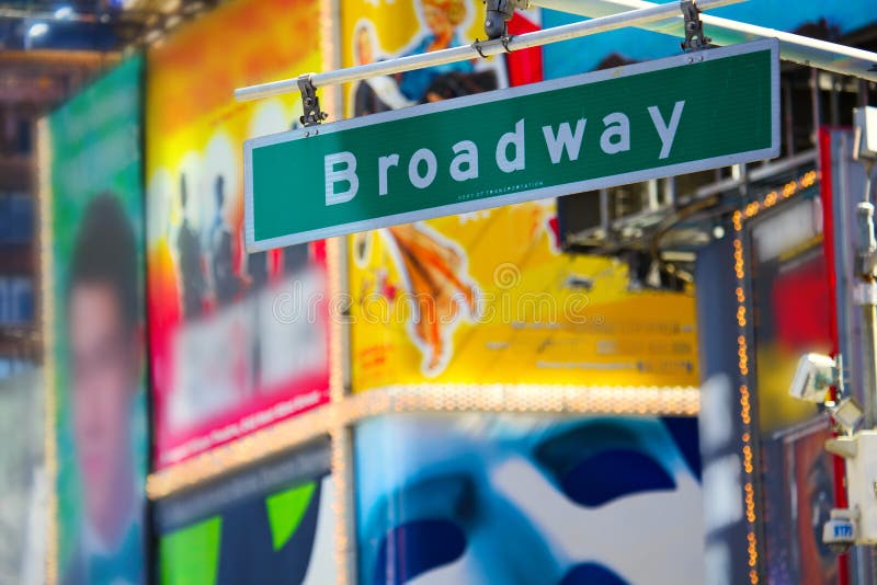 Broadway teckengata arkivbilder
