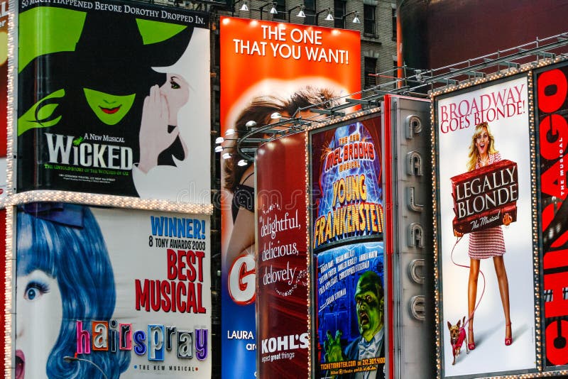 Broadway Theater Signs Times Square New York