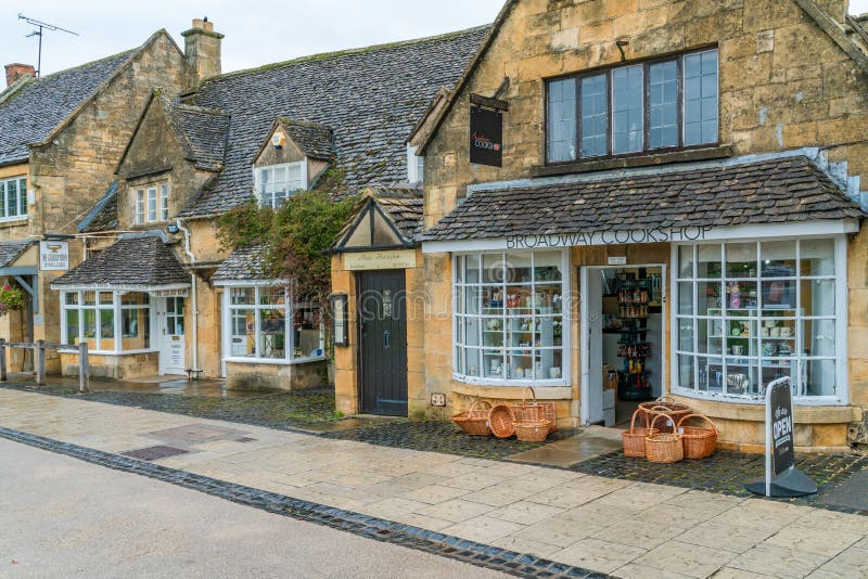 BROADWAY, UK - SEPTEMBER 22, 2019: Broadway is a Cotswolds village situated in an area of outstanding scenery and conservation. It`s known for its association with the Arts and Crafts movement. BROADWAY, UK - SEPTEMBER 22, 2019: Broadway is a Cotswolds village situated in an area of outstanding scenery and conservation. It`s known for its association with the Arts and Crafts movement