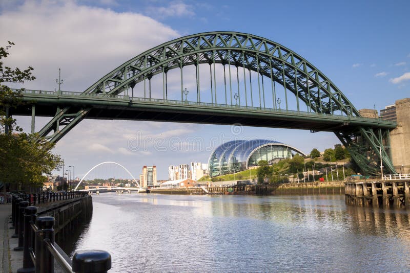 Broar över Riveret Tyne, Newcastle, England royaltyfria foton Broar över Riveret Tyne, Newcastle, England royaltyfria foton