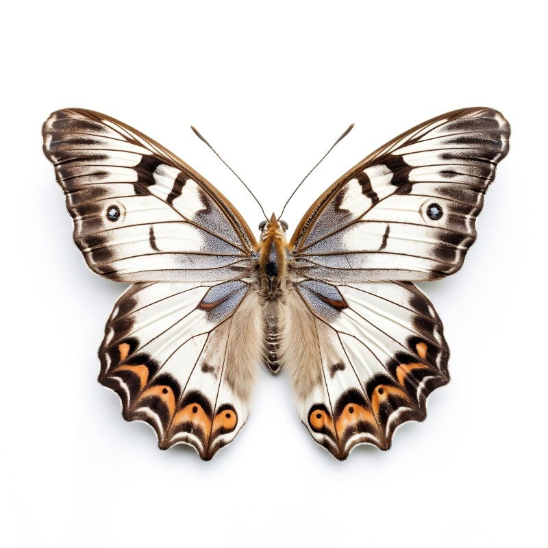 Broască-fluture izolată pe o macrocomandă albă a unei insecte vii. generate de vector illustration