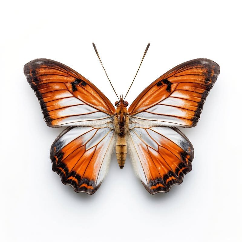 Broască-fluture izolată pe o macrocomandă albă a unei insecte vii. generate de stock illustration