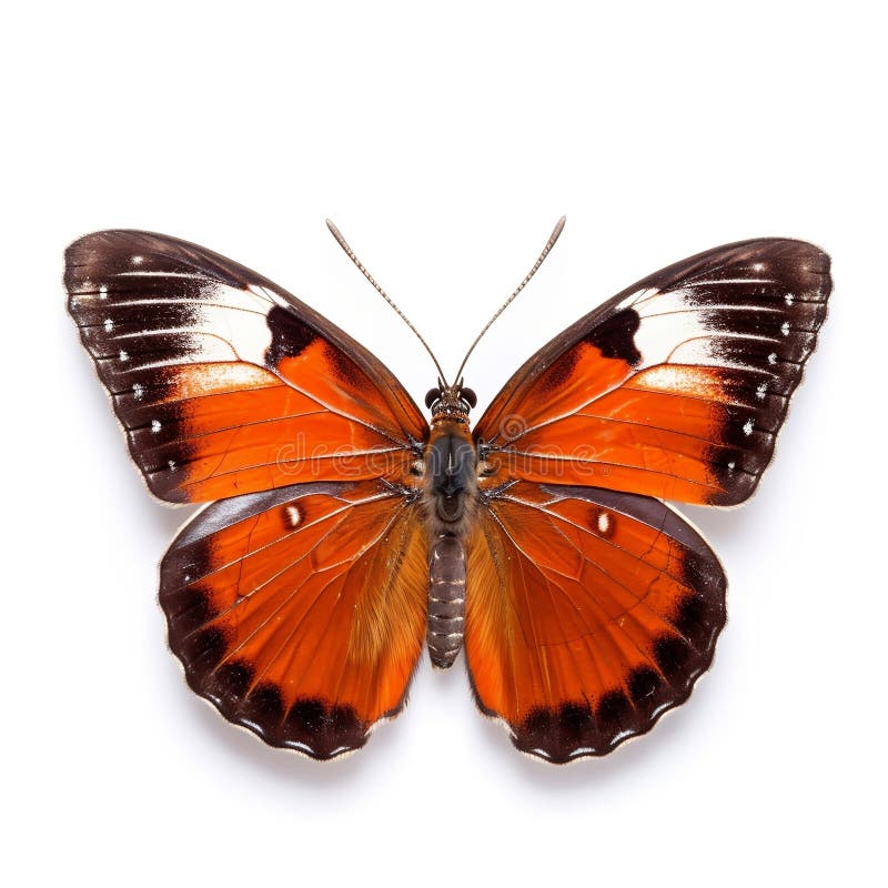 Broască-fluture izolată pe o macrocomandă albă a unei insecte vii. generate de stock illustration