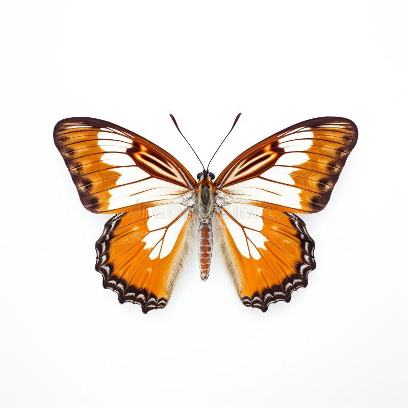 Broască-fluture izolată pe o macrocomandă albă a unei insecte vii. generate de vector illustration