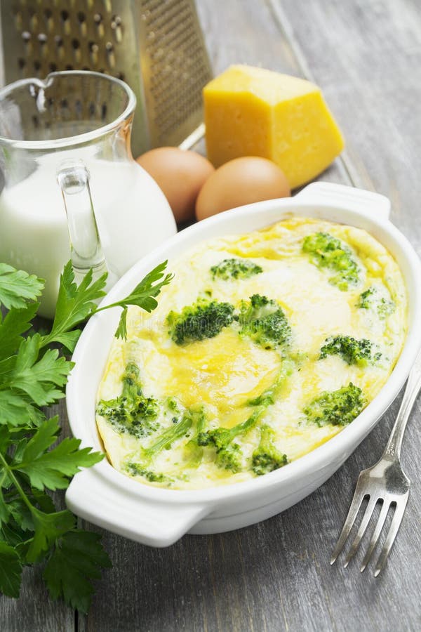 Broccoli, Baked With Cheese And Egg Stock Photo Image of baked