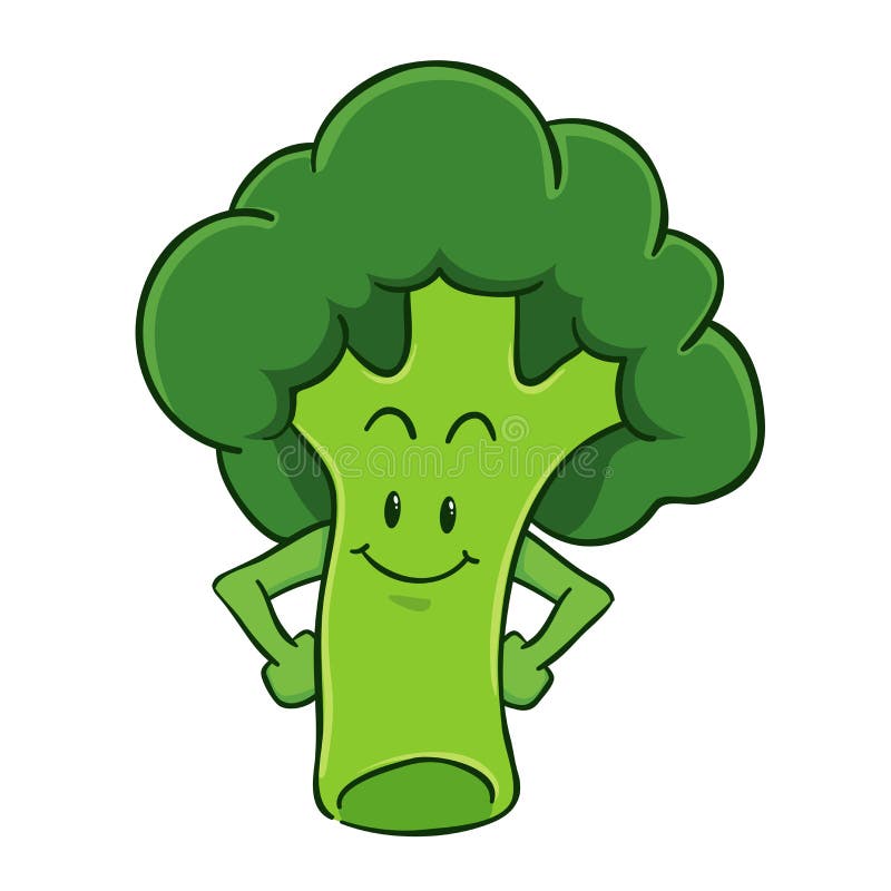 Broccoli Cartoon Character stock vector. Illustration of funny - 47715508