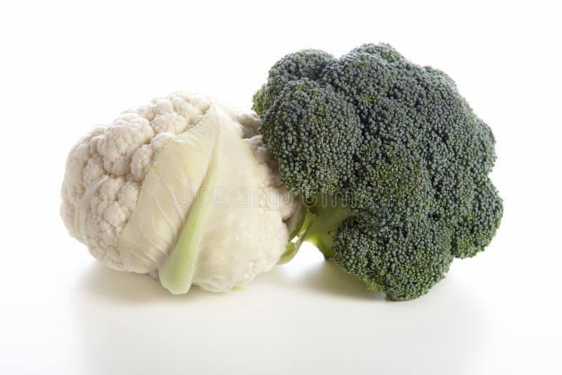 Broccoli and Cauliflower royalty free stock photos