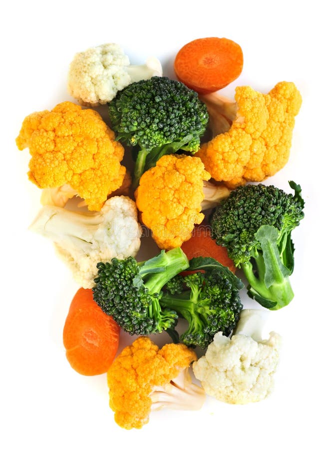 Broccoli cauliflower and carrots