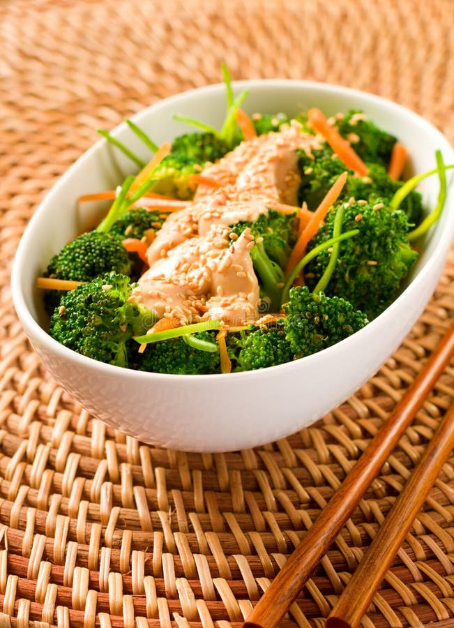 Broccoli with tofu stock image. Image of vegetable, sesame 13315895