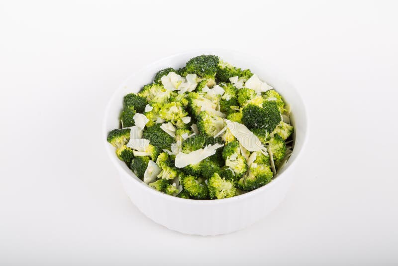 Broccoli in a White Casserole with Parmesan Cheese Stock Image Image