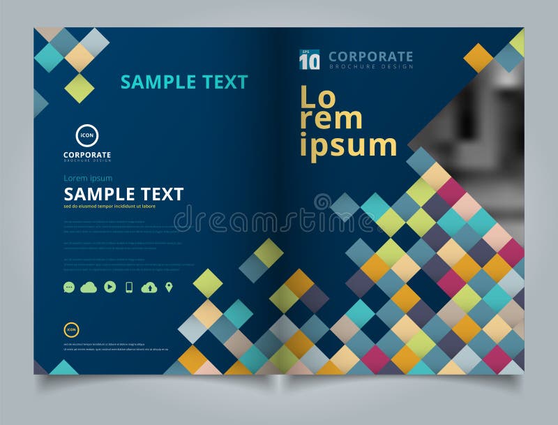 Brochure abstract colorful squares pattern pixel background layout design template, Annual report, Leaflet royalty free illustration
