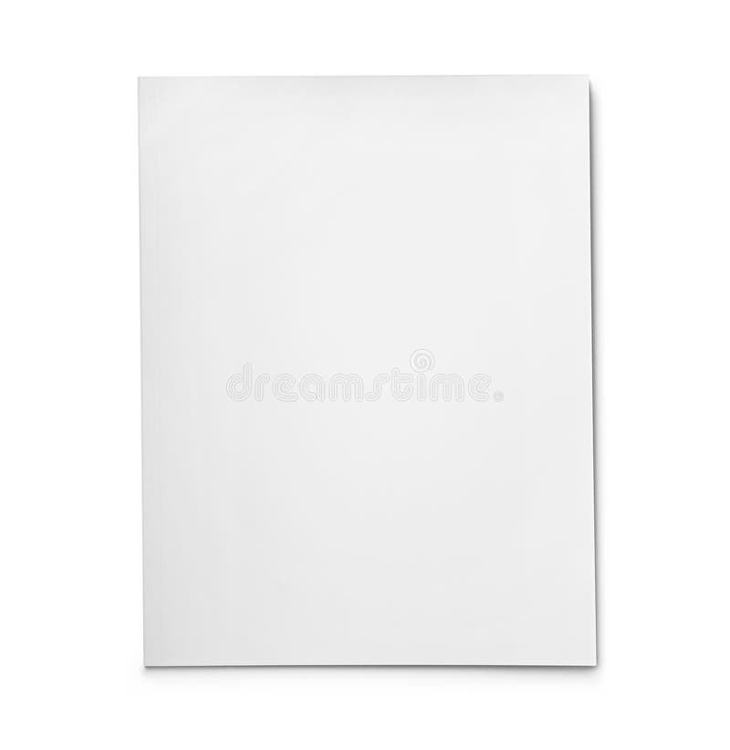 Brochure with blank cover isolated on white, top view.