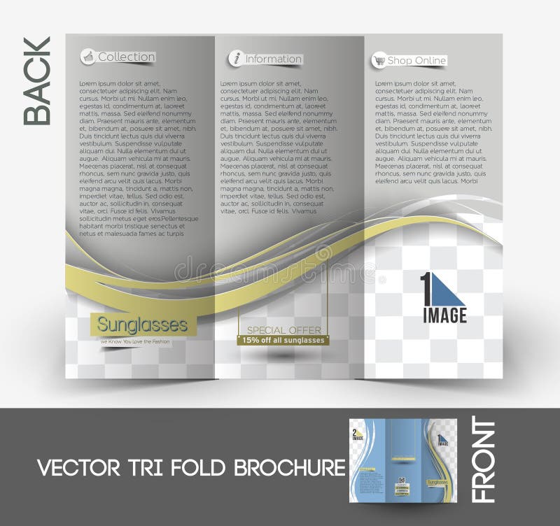 Brochure de Sunglasses Store Tri-Fold d'opticien illustration stock Brochure de Sunglasses Store Tri-Fold d'opticien illustration stock