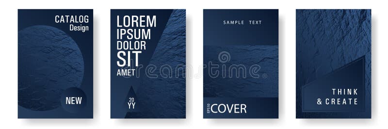 Brochure layout design templates. Dark blue and black waves texture. Buoyant wavy flux background pattern.