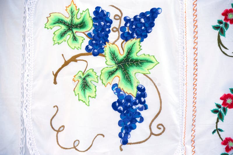 Broderade vitryska handdukar broderier arkivfoton