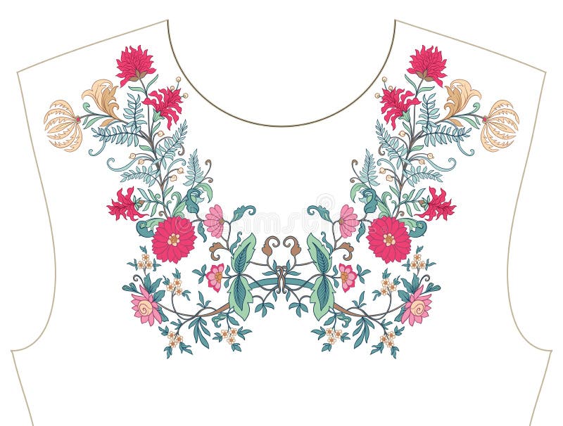 Broderia dla neckline, kołnierz dla koszulki, bluzka, koszula ilustracja wektor Broderia dla neckline, kołnierz dla koszulki, bluzka, koszula ilustracja wektor