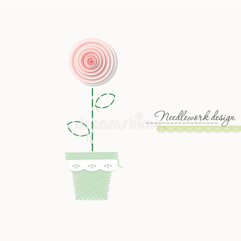 Embroidery rose. Cute design for greeting cards, scrapbook, needlework website decoration. Vector illustration. Embroidery rose. Cute design for greeting cards, scrapbook, needlework website decoration. Vector illustration