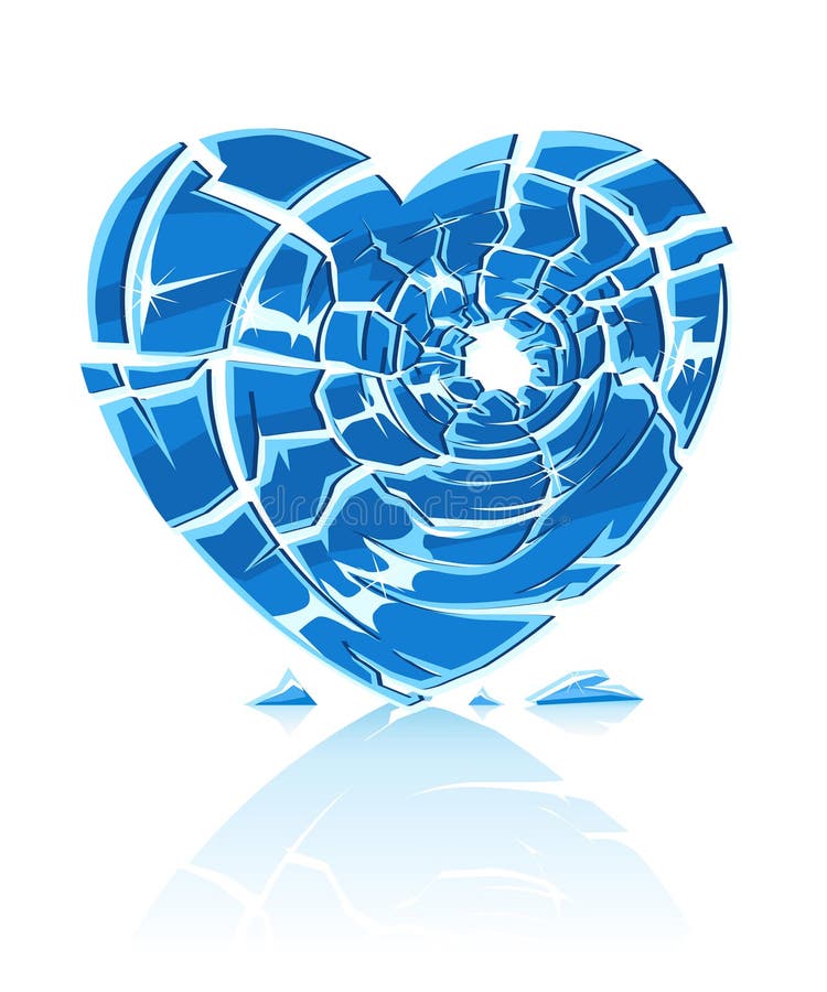 Broken Blue Icy Heart Royalty Free Stock Photo Image 12594225